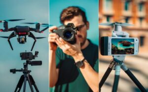 Three ways to make video - drone, DSLR, cell phones